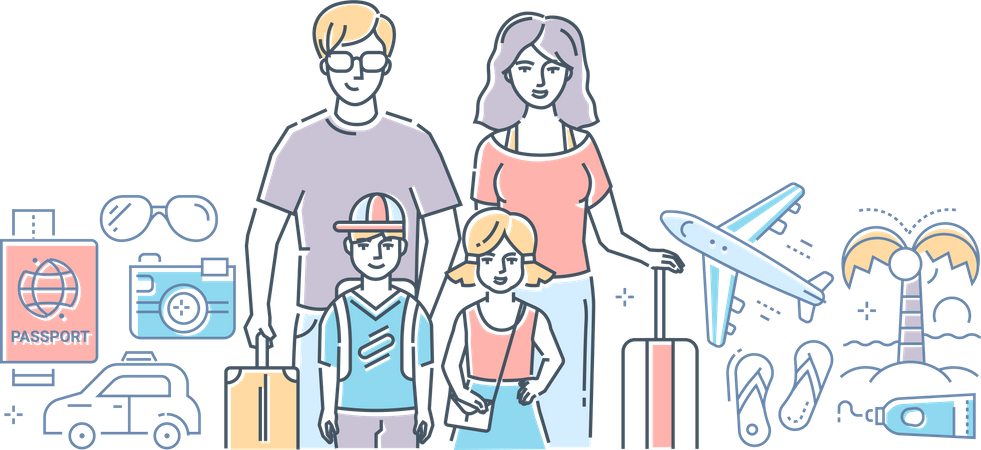 Family vacation Illustration