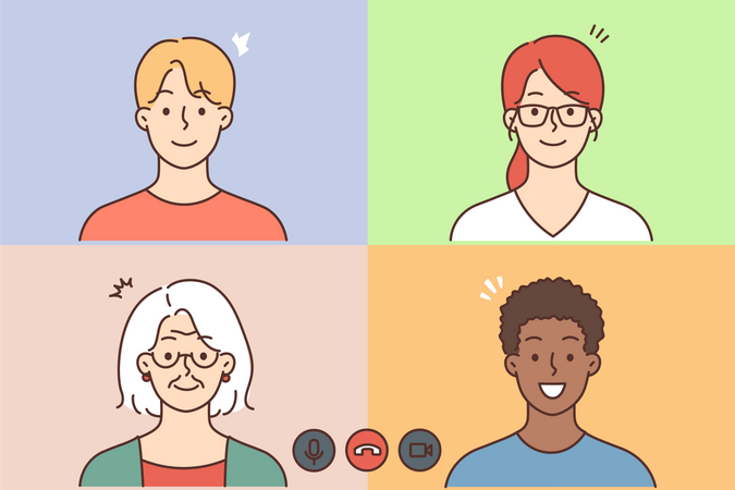 Family video call  Illustration