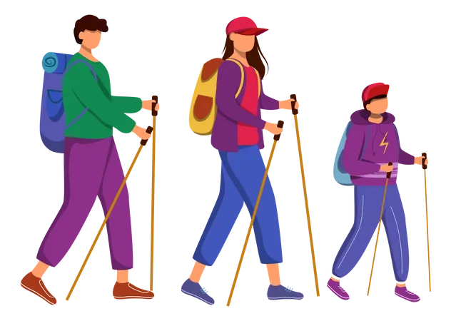 Family walking tour  Illustration