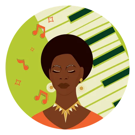 Famoso cantor afro-americano  Ilustração