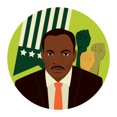 Famous Afro American politician Illustration