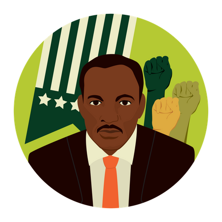 Famous Afro American politician  Illustration