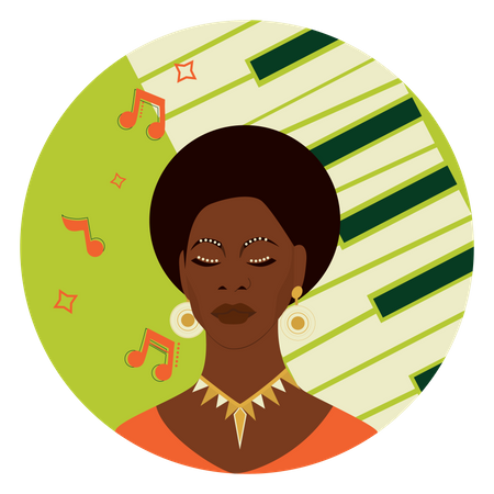 Famous Afro American singer  Illustration