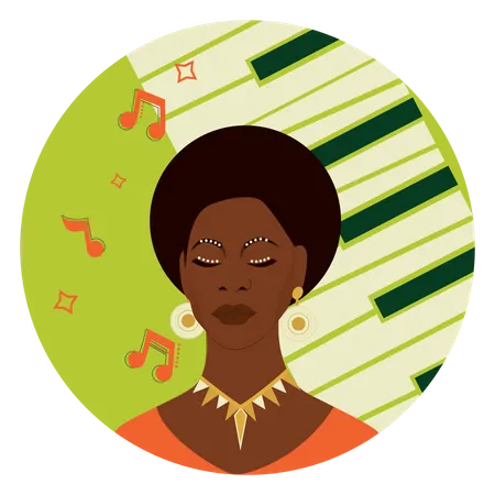 Famous Afro American singer  Illustration