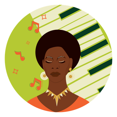 Famous Afro American singer  일러스트레이션