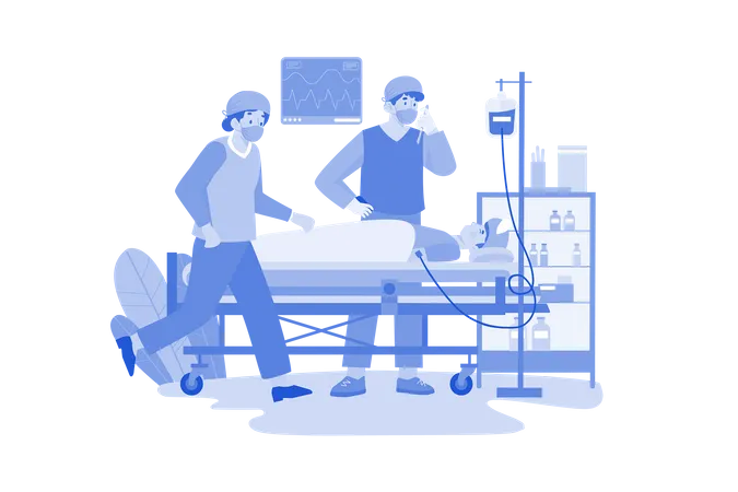 A Surgeon In The Operating Room Illustration