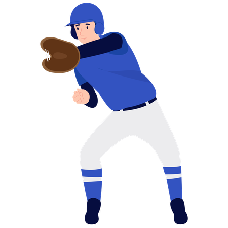 Fänger bereit, Ball zu fangen  Illustration