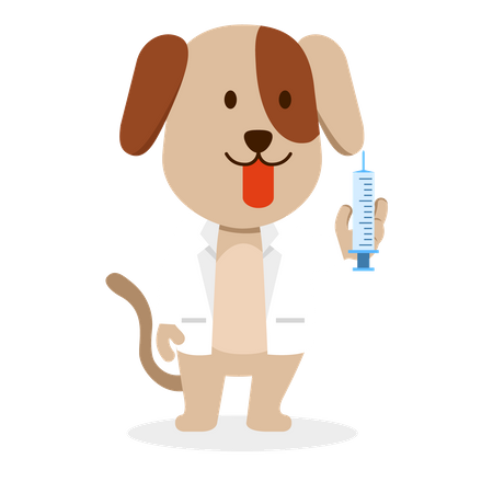 Cachorro fantasiado de médico  Ilustração