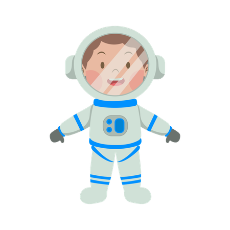 Menino fantasiado de astronauta  Ilustração