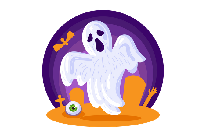 Fantasma assustador  Ilustração
