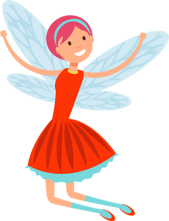 Fantasy fairy girl with wings  Illustration