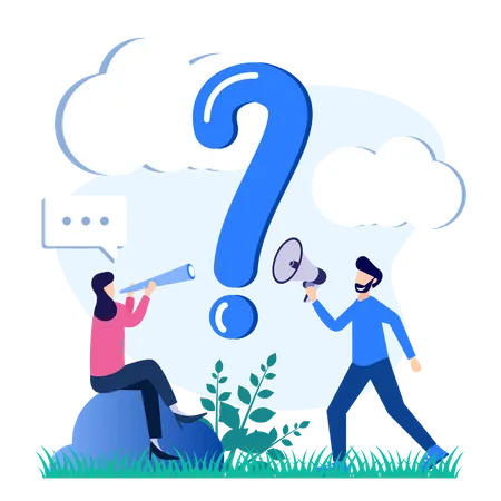 FAQ frequently asked help Illustration