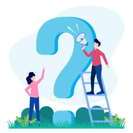 FAQ frequently asked help  Illustration