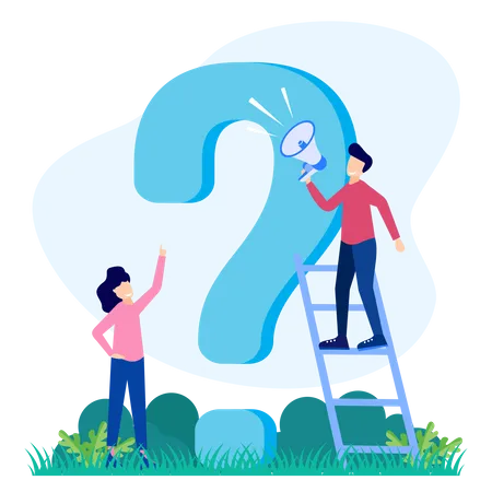 FAQ frequently asked help  Illustration