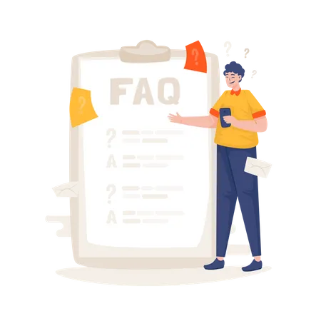 Question List FAQ Question Answer For Website Page Vector Illustration Illustration