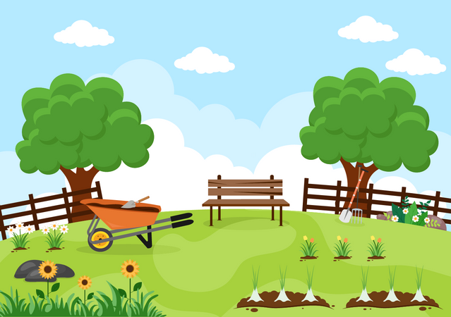 Farm Area Illustration