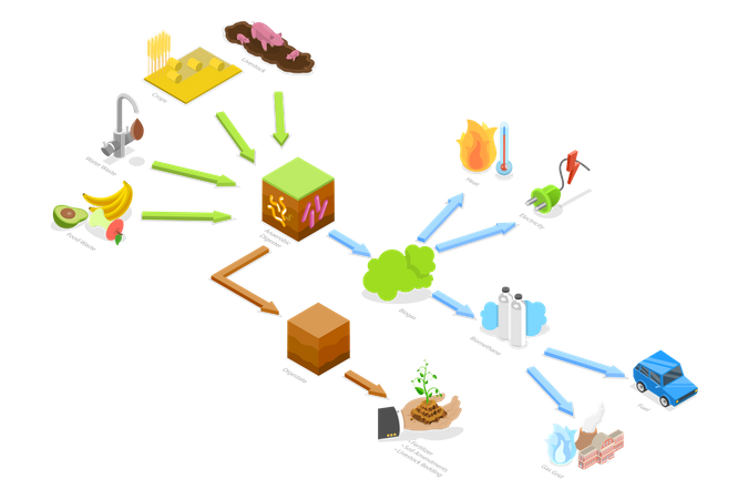 Farm-Based Biogas System  Illustration