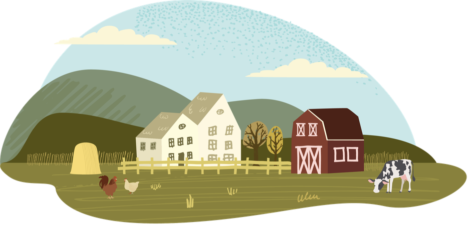 Farm Living  Illustration