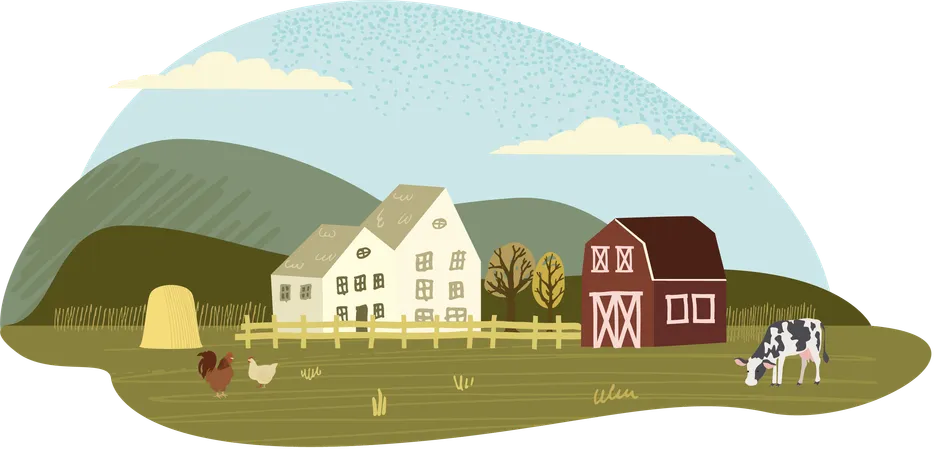 Farm Living  Illustration