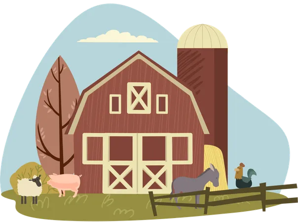 Farm Living  Illustration