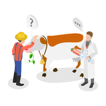 Farm Veterinary Doctor  Illustration