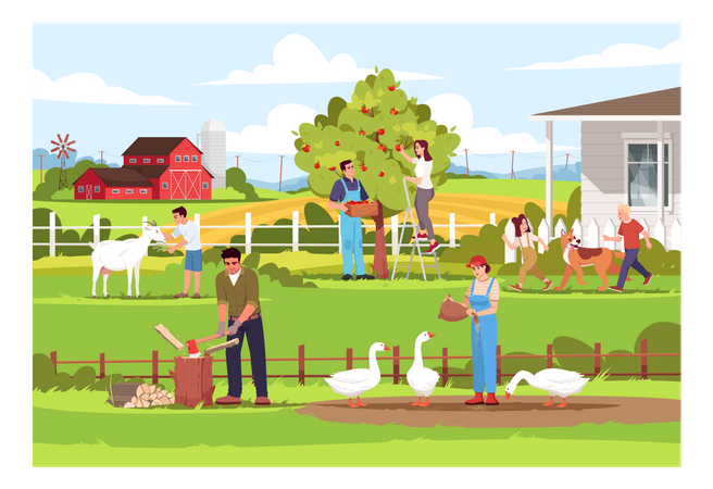Farm work Illustration