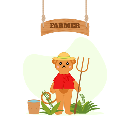 Farmer bear  Illustration