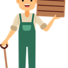 illustration for farmer holding