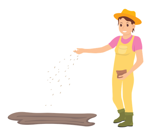 Farmer planting seeds  Illustration