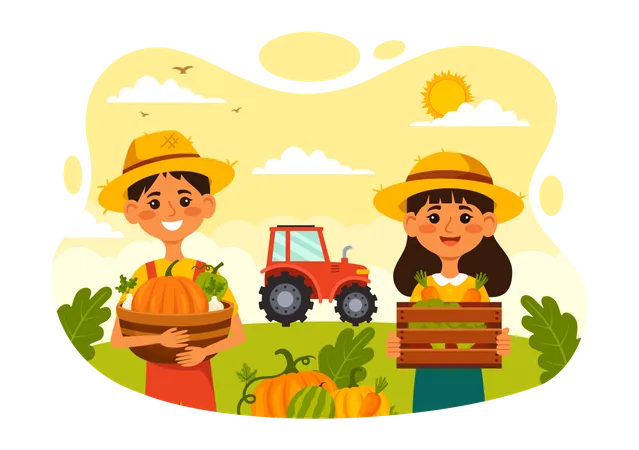 Happy Farmers Day Vector Illustration On December 23 Rice Fields And Farmers Suitable For Poster Or Landing Page In Flat Cartoon Background Design Illustration