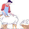 shearing sheep illustration svg