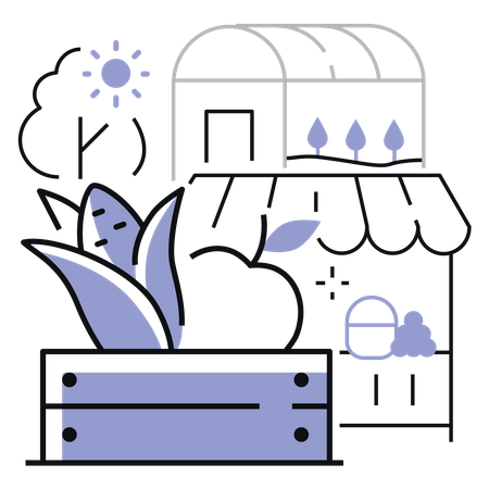 Farmer Shop Illustration
