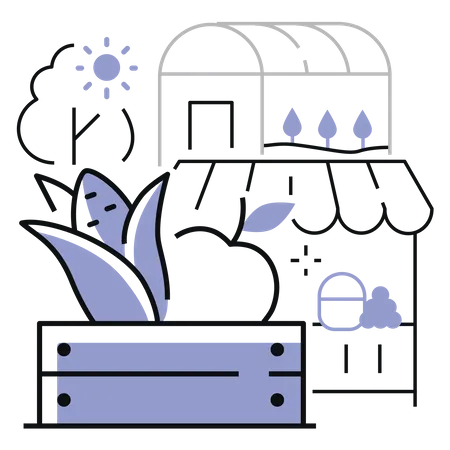 Farmer Shop  Illustration