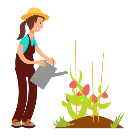 Happy Farmers With Agricultural Tools And Planting Vector Characters Set Illustration Of Farming And Farmer Character Work Illustration