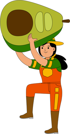 Farmer with avocado  Illustration