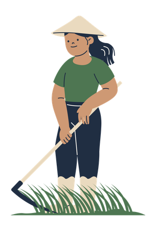 Farmer with Scythe  Illustration