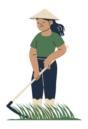 Farmer with Scythe  Illustration