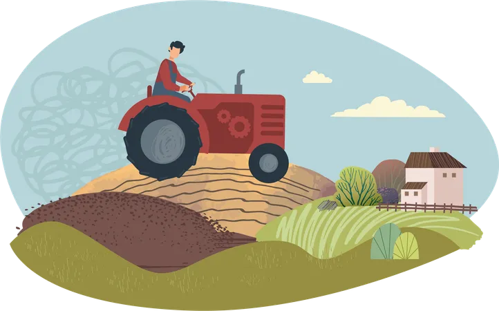 Farming tractor  Illustration