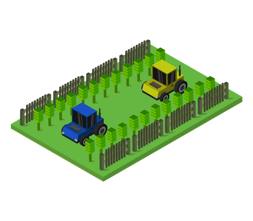 Farming tractor  Illustration