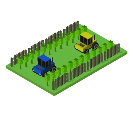 Farming tractor  Illustration