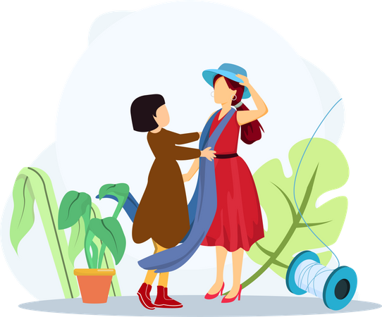Fashion Designer Flat Design  Illustration