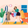 selling clothes online illustration