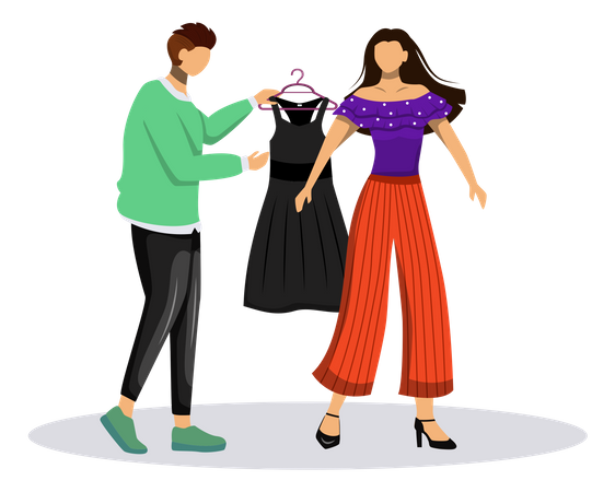 Fashion designer suggesting trending clothes  Illustration