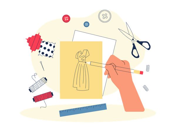 Fashion designing  일러스트레이션