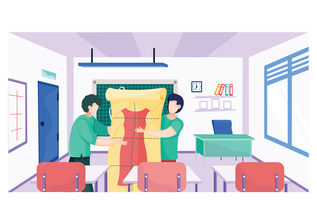 Fashion designing school teachers  Illustration