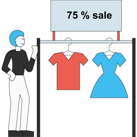 Clothing Is At 75 Discount Illustration