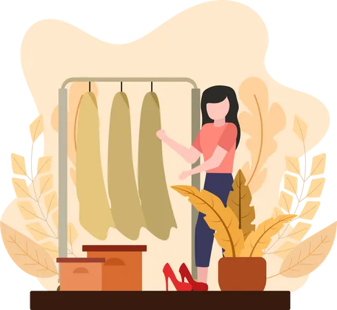 Fashion Dressmaker showing cloth Illustration
