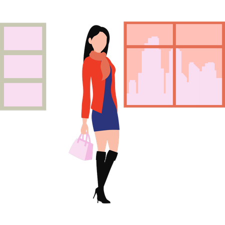 Fashion girl is standing  Illustration