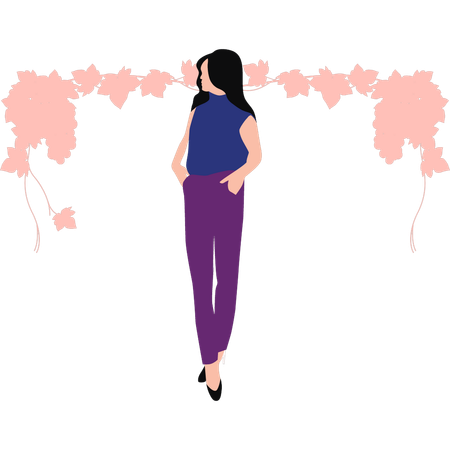 Fashion lady is posing  Illustration