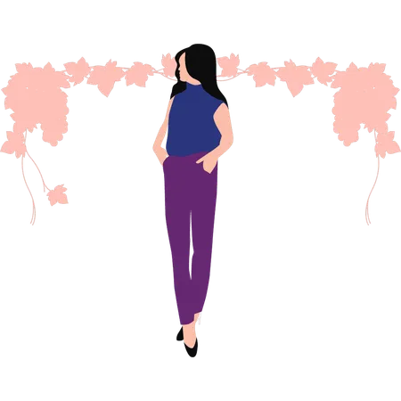 Fashion lady is posing  Illustration